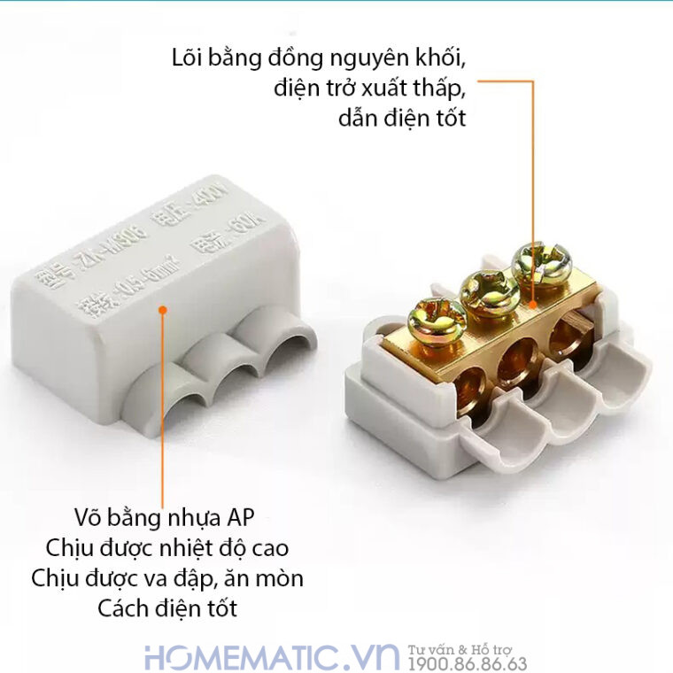 Cút Nối Dây điện Chữ T 1 Ra 3 Cổng 60a Zk-m306