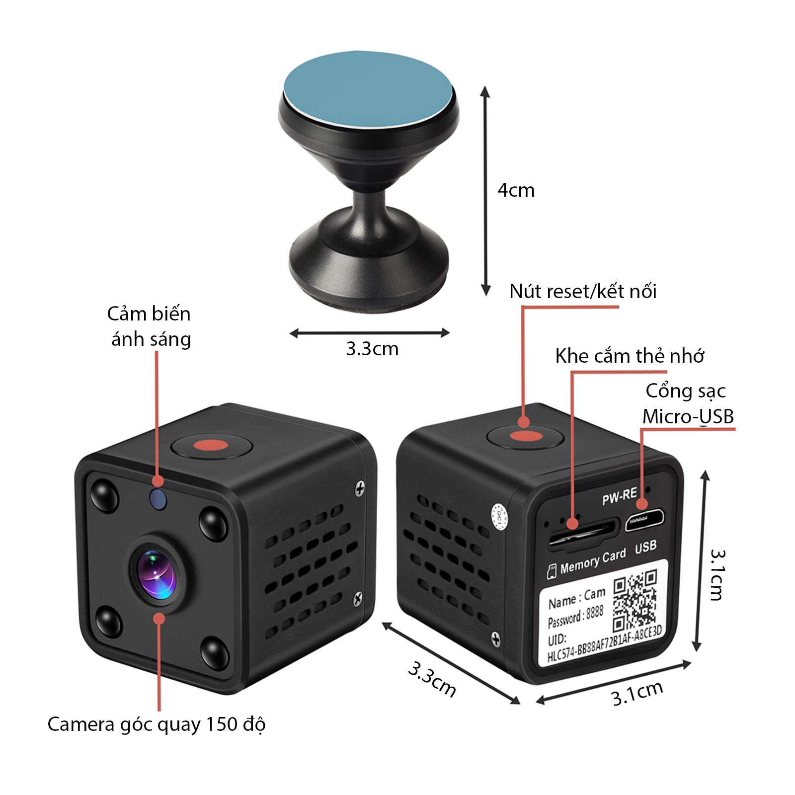Camera Ip Wifi Giám Sát Mini Fv-m1