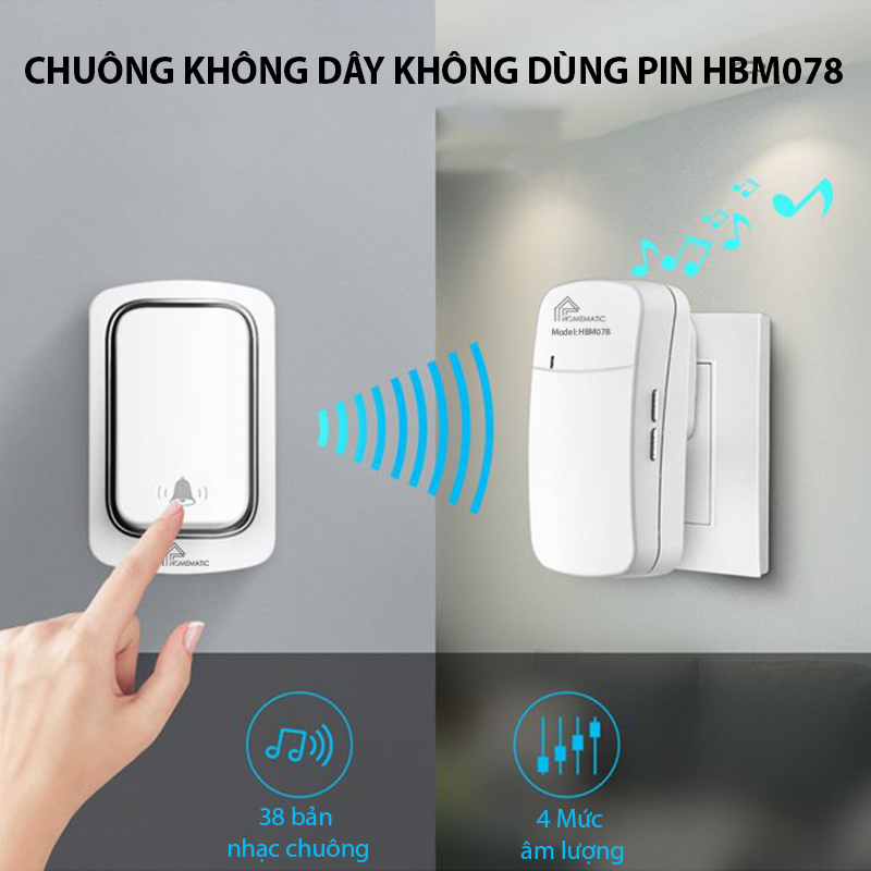 Chuông Cửa Không Dây Không Pin Homematic Hbm078