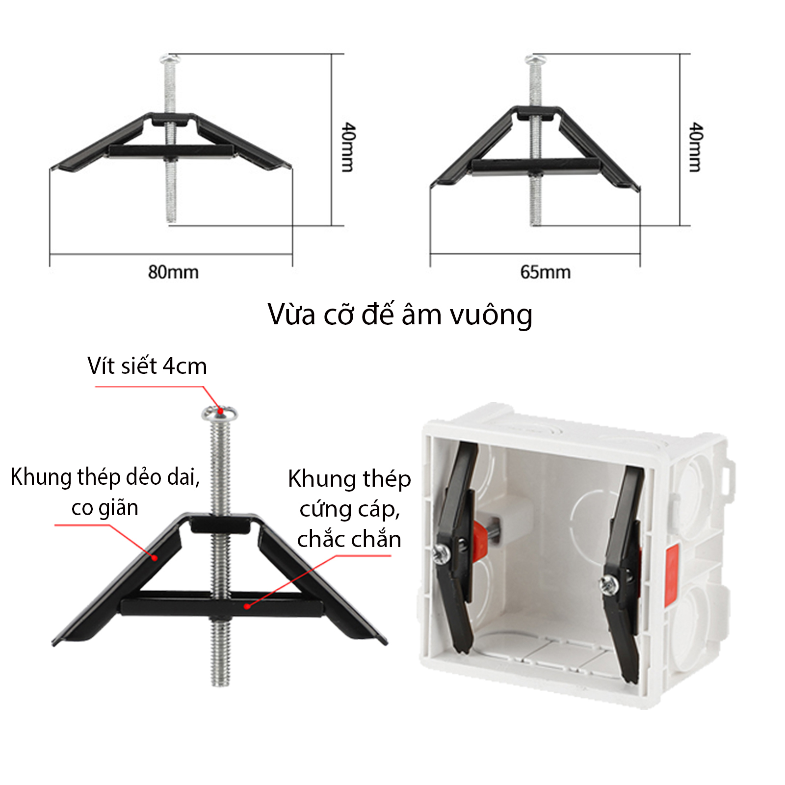 Dụng Cụ Hỗ Trợ Bắt Mặt Nắp Công Tắc ổ Cắm Không Cần đế âm Cnbv-d