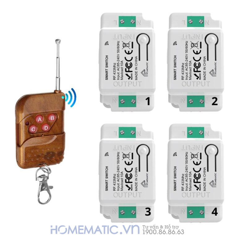 Hộp Công Tắc điều Khiển Từ Xa Homematic Whk bộ 1 remote 4 công tắc