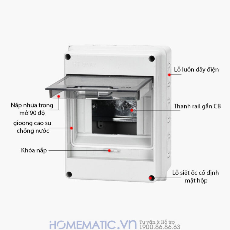 Hộp Chống Nước Ip65 Cho Cb Aptomat Gắn Ray Htx