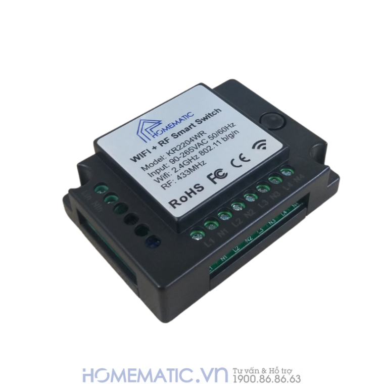 Hộp Công Tắc Wifi 4 Kênh Homematic Kr2204