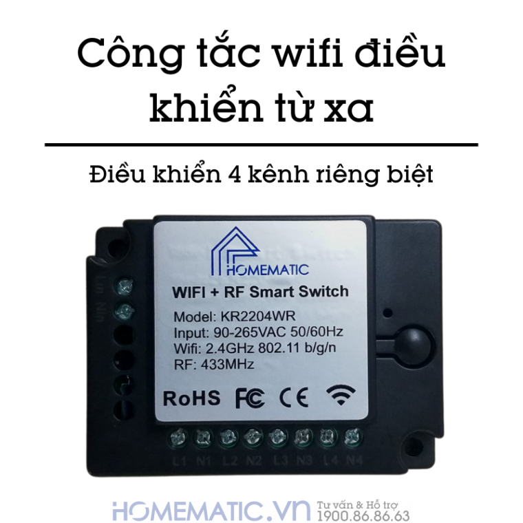 Hộp Công Tắc Wifi 4 Kênh Homematic Kr2204wr Hộp Công Tắc Wifi 4 Kênh Homematic Kr2204wr