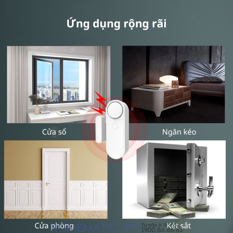 Cảm Biến Mở Cửa Wifi Có Còi Chống Trộm Báo Qua điện Thoại Tuya Hm-ds04 Cảm Biến Mở Cửa Wifi Có Còi Chống Trộm Báo Qua điện Thoại Tuya Hm-ds04
