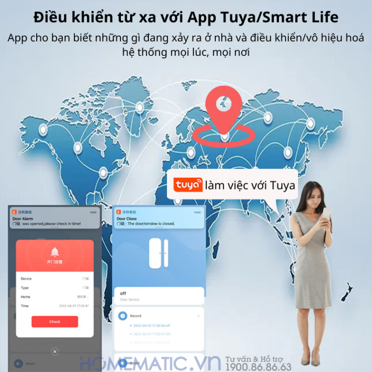 Cảm Biến Mở Cửa Wifi Có Còi Chống Trộm Báo Qua điện Thoại Tuya Hm-ds04 Cảm Biến Mở Cửa Wifi Có Còi Chống Trộm Báo Qua điện Thoại Tuya Hm-ds04