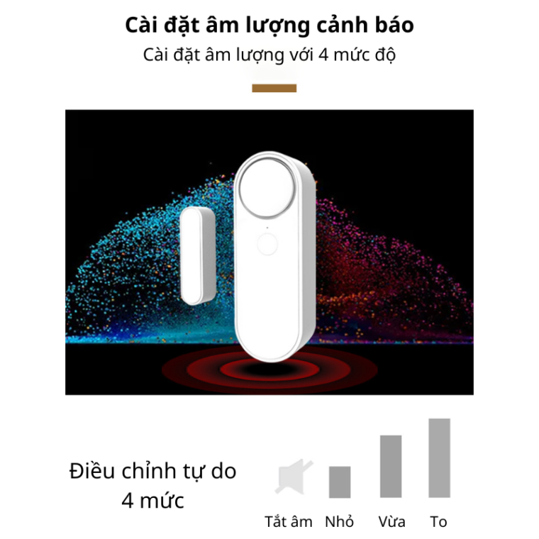 Cảm Biến Mở Cửa Wifi Có Còi Chống Trộm Báo Qua điện Thoại Tuya Hm-ds04