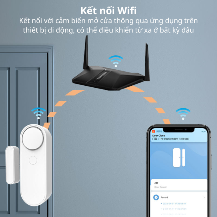 Cảm Biến Mở Cửa Wifi Có Còi Chống Trộm Báo Qua điện Thoại Tuya Hm-ds04 Cảm Biến Mở Cửa Wifi Có Còi Chống Trộm Báo Qua điện Thoại Tuya Hm-ds04