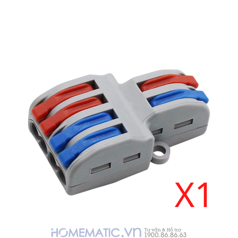 Cút Nối đầu Nối Dây điện đôi 2 Cổng Ra 4 Kv774-2p4