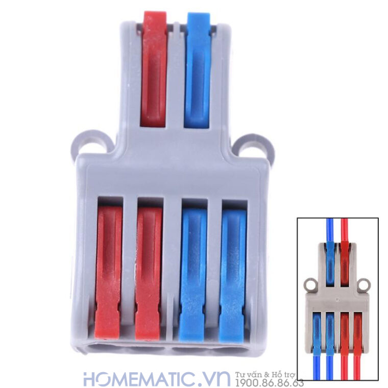 Cút Nối đầu Nối Dây điện đôi 2 Cổng Ra 4 Kv774-2p4