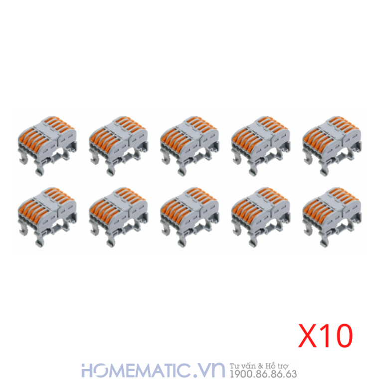 Đầu Nối Dây điện Gắn Thanh Ray Tủ điện 2 Dây Chia 3-5 Cổng Kv35