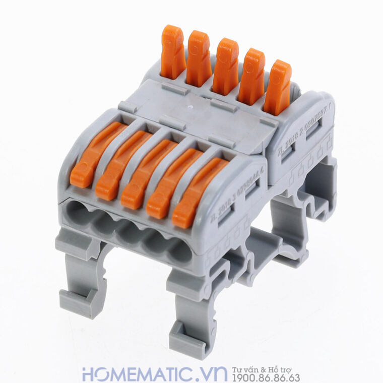 Đầu Nối Dây điện Gắn Thanh Ray Tủ điện 2 Dây Chia 3-5 Cổng Kv35