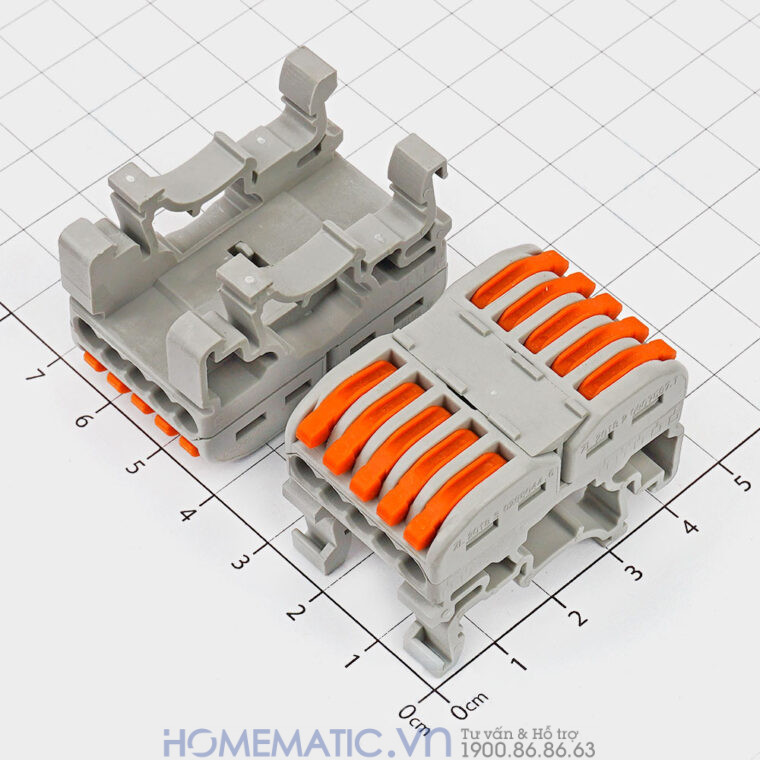 Đầu Nối Dây điện Gắn Thanh Ray Tủ điện 2 Dây Chia 3-5 Cổng Kv35