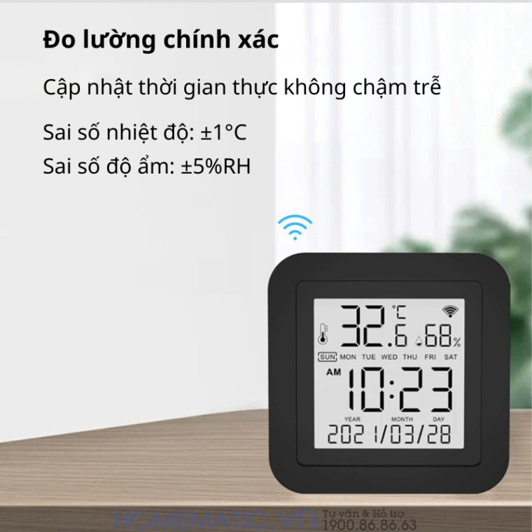Đồng Hồ đo Nhiệt độ độ ẩm Kiêm điều Khiển Hồng Ngoại Wifi Cho điều Hòa, Tv Tuya S09ir