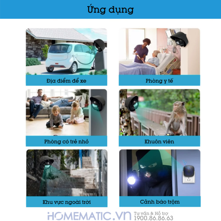 Chuông Báo Khách Không Dây Báo Trộm Chống Nước Ngoài Trời H453 Chuông Báo Khách Không Dây Báo Trộm Chống Nước Ngoài Trời H453