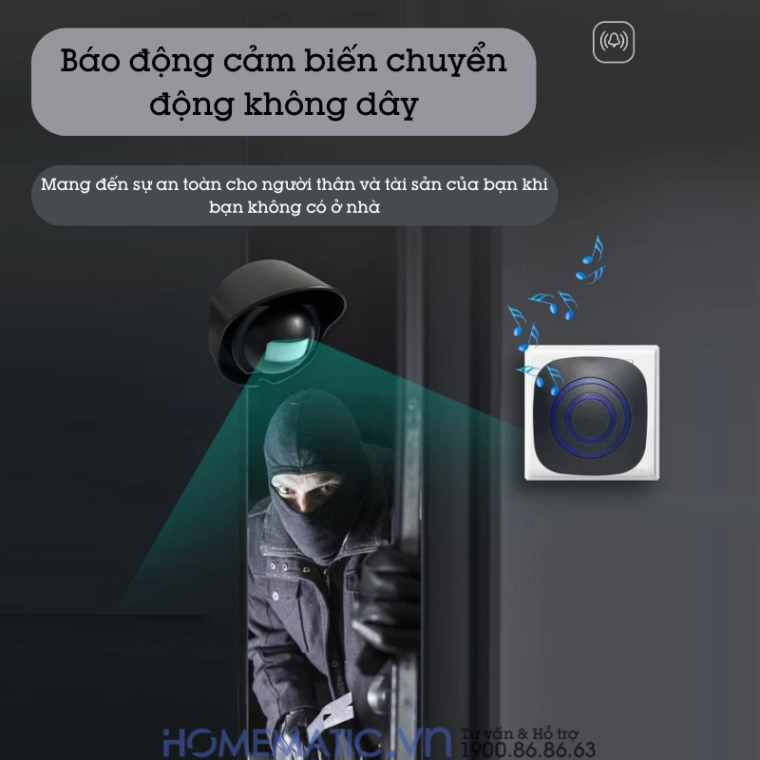 Chuông Báo Khách Không Dây Báo Trộm Chống Nước Ngoài Trời H453 Chuông Báo Khách Không Dây Báo Trộm Chống Nước Ngoài Trời H453