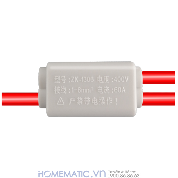 Cút Nối Dây điện Liền Khối Chịu Tải 1 Cổng Ra 2 Zk-1306 đôi Và đơn