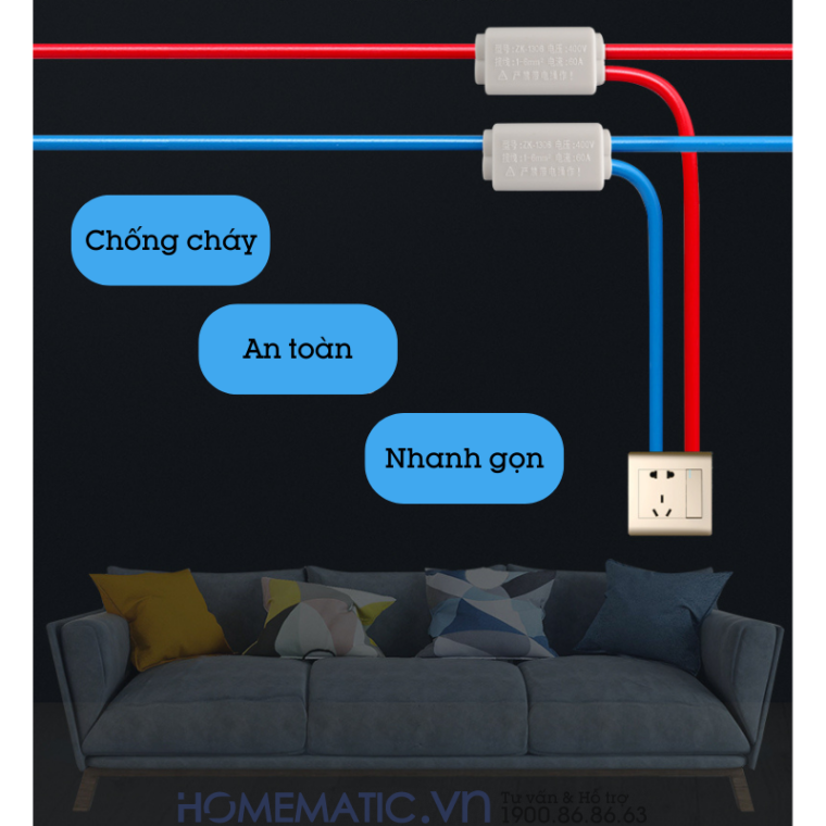 Cút Nối Dây điện Liền Khối Chịu Tải 1 Cổng Ra 2 Zk-1306 đôi Và đơn