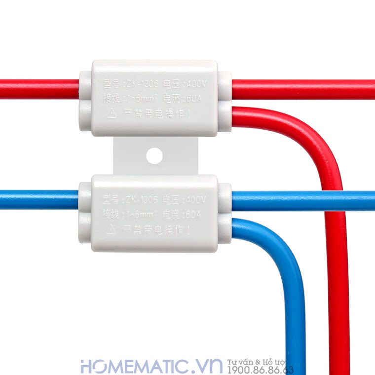 Cút Nối Dây điện Liền Khối Chịu Tải 1 Cổng Ra 2 Zk-1306 đôi Và đơn