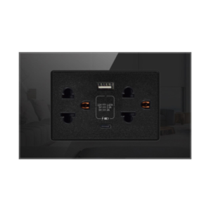 Ổ Cắm Usb âm Tường Homematic Hỗ Trợ Sạc Nhanh Mặt Kính Cao Cấp