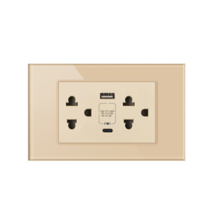 Ổ Cắm Usb âm Tường Homematic Hỗ Trợ Sạc Nhanh Mặt Kính Cao Cấp