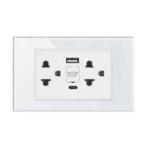 Ổ Cắm Usb âm Tường Homematic Hỗ Trợ Sạc Nhanh Mặt Kính Cao Cấp
