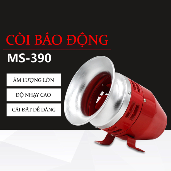 Còi Hú Cảnh Sát Chống Trộm Báo động Báo Trộm Báo Cháy Ms390 (phiên Bản Công Nghiệp âm Lượng Lớn)