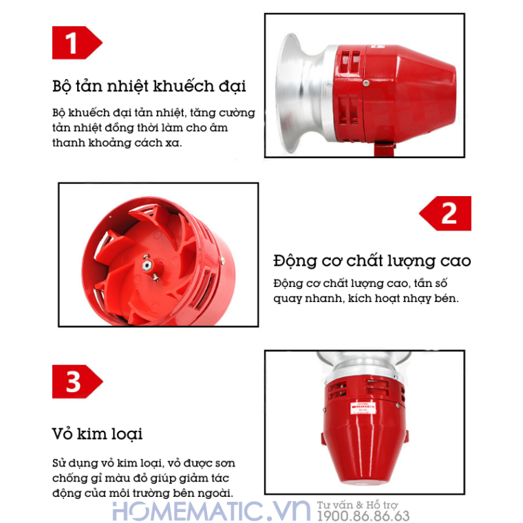 Còi Hú Cảnh Sát Chống Trộm Báo động Báo Trộm Báo Cháy Ms390 (phiên Bản Công Nghiệp âm Lượng Lớn)