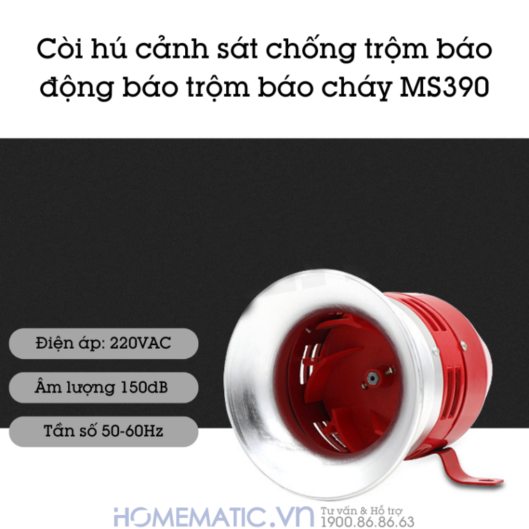 Còi Hú Cảnh Sát Chống Trộm Báo động Báo Trộm Báo Cháy Ms390 (phiên Bản Công Nghiệp âm Lượng Lớn)