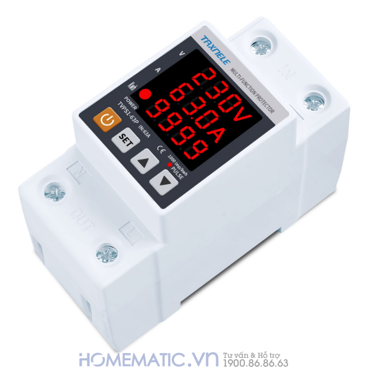 Công Tơ điện Tử Bảo Vệ Quá áp, Thấp áp, Quá Tải Tvps1-63p