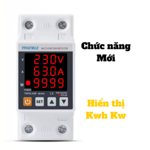 Công Tơ điện Tử Bảo Vệ Quá áp, Thấp áp, Quá Tải Tvps1-63p