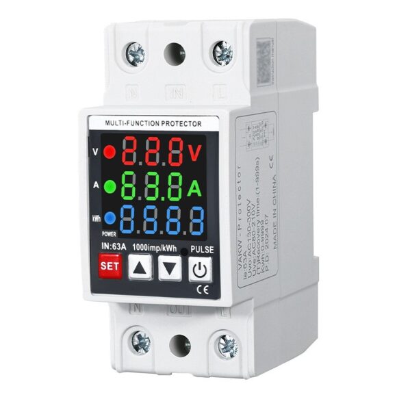 Công Tơ điện Tử Bảo Vệ Quá áp, Thấp áp, Quá Tải Tvps1-63p
