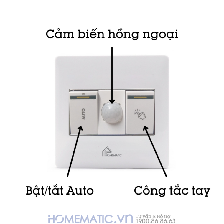 Công Tắc Cảm Biến Homematic Bật đèn Cầu Thang Tự động Hm86pir