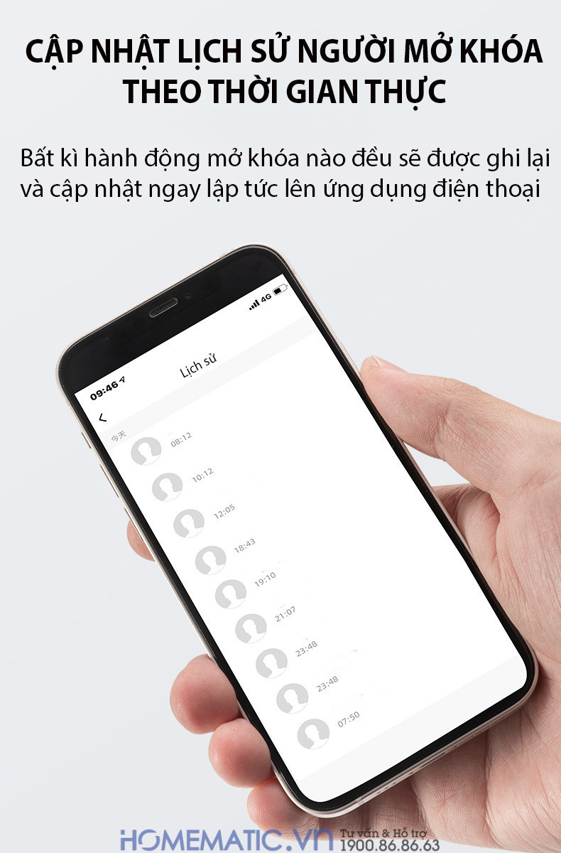 Ổ khoá vân tay Chống Trộm Chống Cắt Chống Nước Thông Minh Kèm Chìa Exsmith P803 Cho phép bạn theo dõi, truy vấn lịch sử xem những ai đã mở khóa, mở vào thời gian nào. Tất cả thông tin đều hiển thị trong mục lịch sử của ứng dụng.