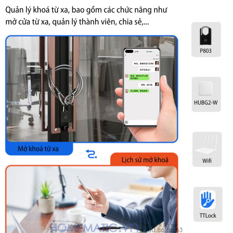 Ổ khoá vân tay Chống Trộm Chống Cắt Chống Nước Thông Minh Kèm Chìa Exsmith P803 Quản lý khoá từ xa, bao gồm các chức năng mở cửa từ xa, quản lý thành viên, chia sẻ,...