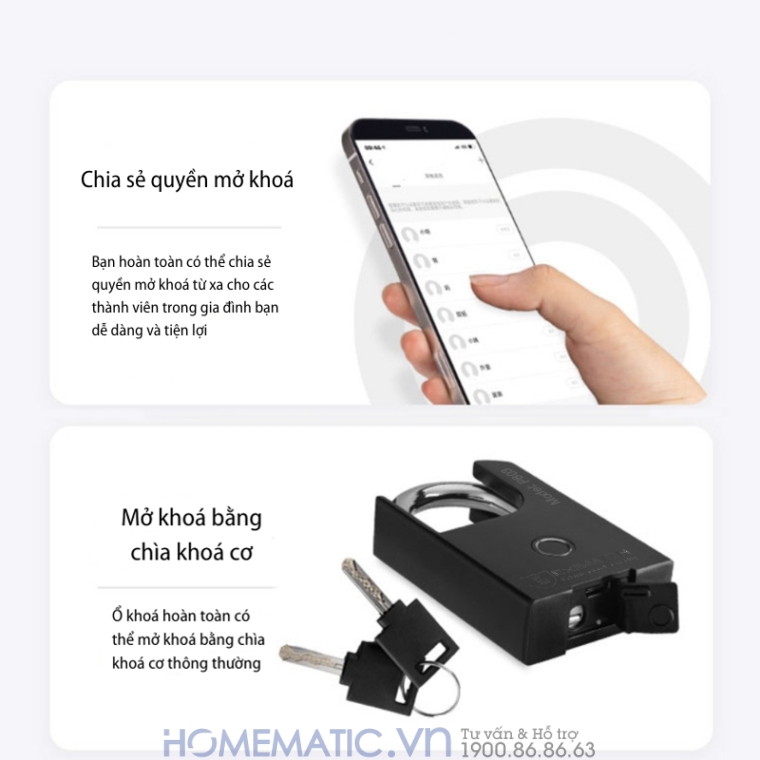 Ổ khoá vân tay Chống Trộm Chống Cắt Chống Nước Thông Minh Kèm Chìa Exsmith P803 Chia sẻ quyền mở khoá cho thành viên trong gia đình, mở khoá bằng chìa khoá cơ.