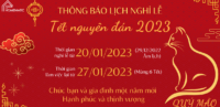 Thông Báo Lịch Nghỉ Tết Nguyên Đán 2023