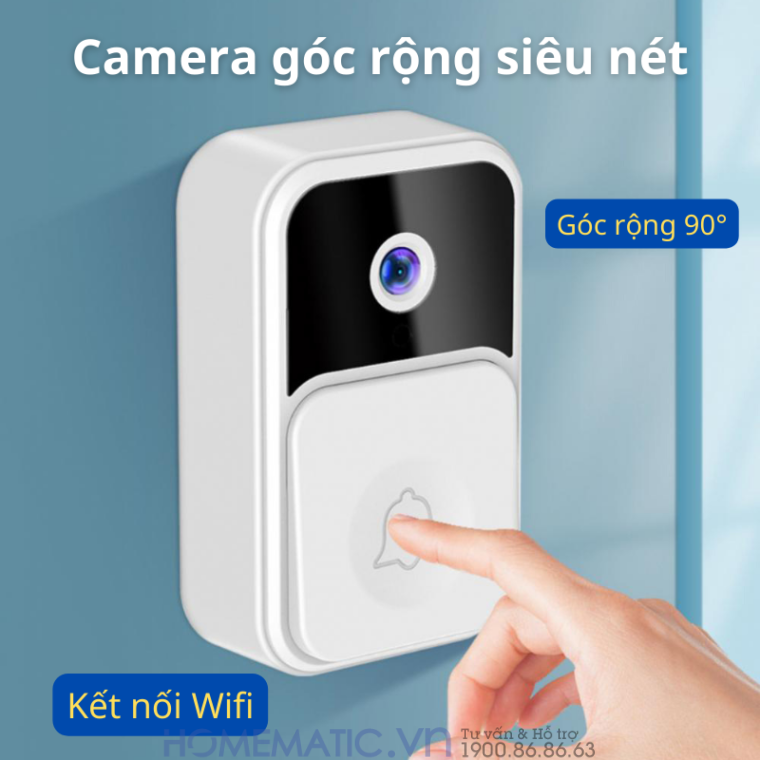 Chuông Cửa Có Hình Thông Minh Camera Wifi Hmv9 [hỗ Trợ đàm Thoại 2 Chiều đổi Giọng]