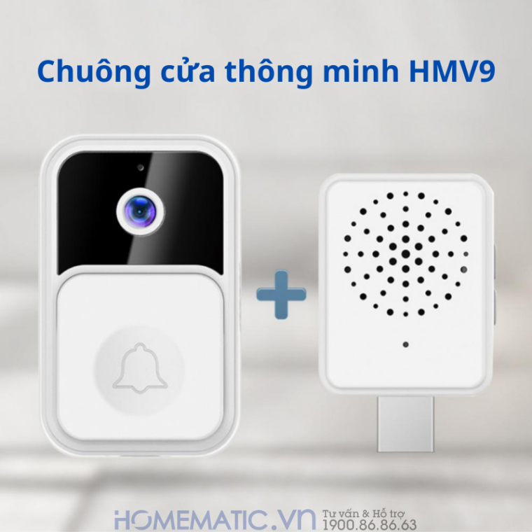 Chuông Cửa Có Hình Thông Minh Camera Wifi Hmv9 [hỗ Trợ đàm Thoại 2 Chiều đổi Giọng]