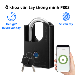 Ổ Khóa Vân Tay Chống Trộm Chống Cắt Chống Nước Thông Minh Kèm Chìa Exsmith P803