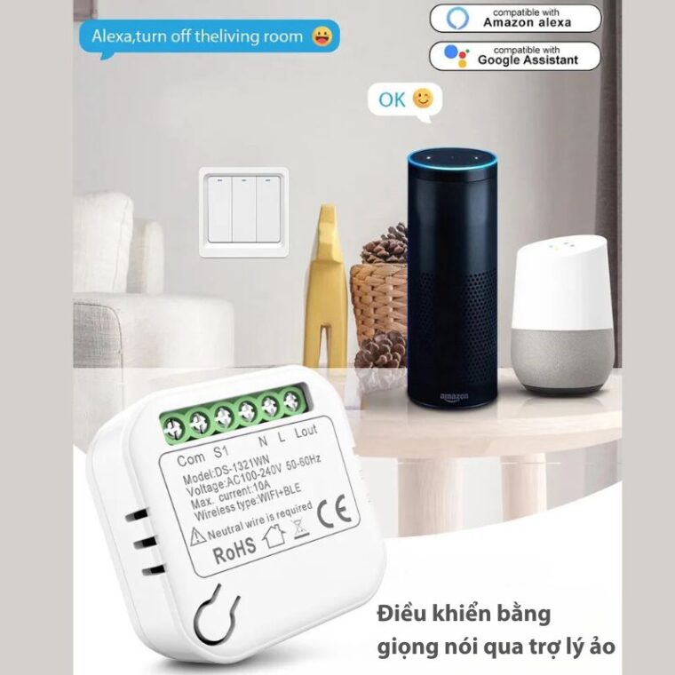 Hộp Công Tắc điều Khiển Từ Xa Qua Wifi Homematic Ds1321wn
