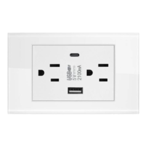 Ổ Cắm Usb âm Tường Homematic Hỗ Trợ Sạc Nhanh Mặt Kính Cao Cấp