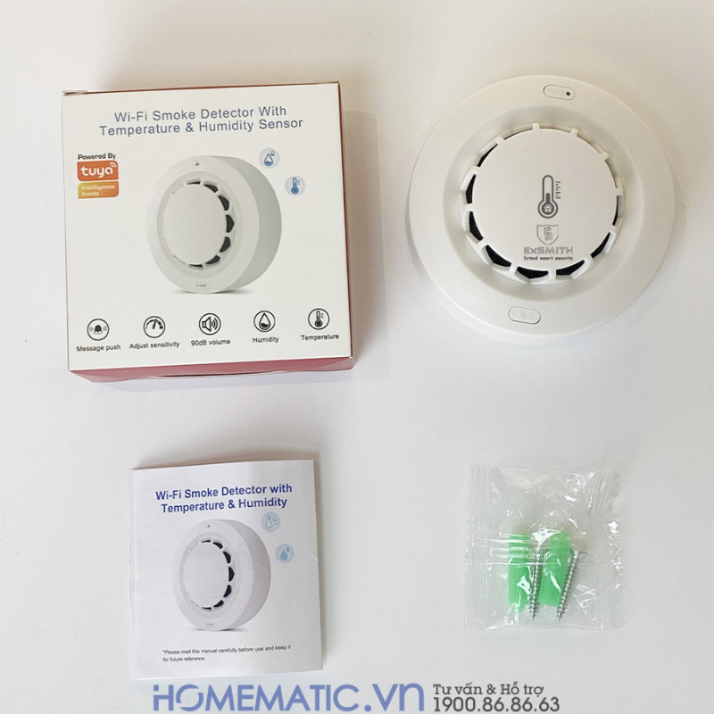 Thiết Bị Báo Cháy Báo Khói Không Dây Kiêm đầu Báo Nhiệt Thông Minh Exsmith Tf309 Thiết Bị Báo Cháy Báo Khói Không Dây Kiêm đầu Báo Nhiệt Thông Minh Exsmith Tf309