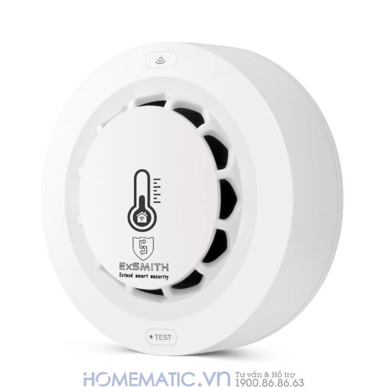 Thiết Bị Báo Cháy Báo Khói Không Dây Kiêm đầu Báo Nhiệt Thông Minh Exsmith Tf309