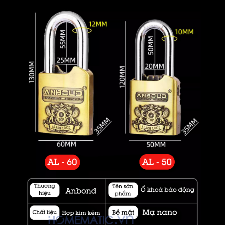 Ổ khóa cửa chống trộm phát tiếng kêu báo động chống nước cao cấp Anboud AL-60 thumbnail thông số kĩ thuật Ổ khóa cửa chống trộm phát tiếng kêu báo động chống nước cao cấp Anboud AL-60 thumbnail thông số kĩ thuật