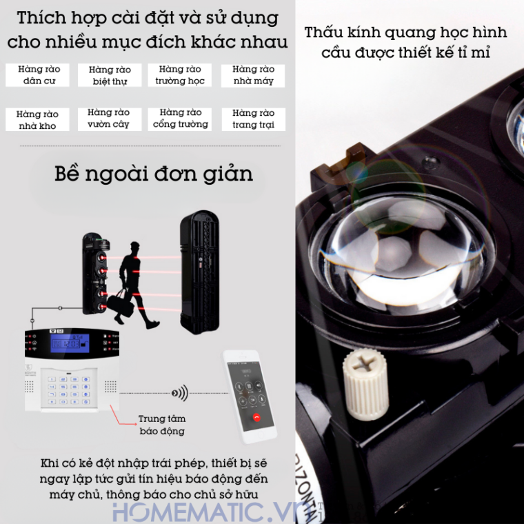 Beam báo trộm cảm biến hàng rào hồng ngoại 4 tia ABH-150L sử dụng cho nhiều mục đích khác nhau Beam báo trộm cảm biến hàng rào hồng ngoại 4 tia ABH-150L sử dụng cho nhiều mục đích khác nhau