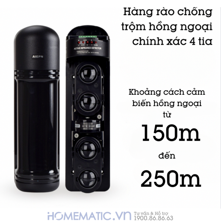 Beam Báo Trộm Cảm Biến Hàng Rào Hồng Ngoại 4 Tia Abh-150l có khoảng cách cảm biến lớn lên đến 250m Beam Báo Trộm Cảm Biến Hàng Rào Hồng Ngoại 4 Tia Abh-150l có khoảng cách cảm biến lớn lên đến 250m