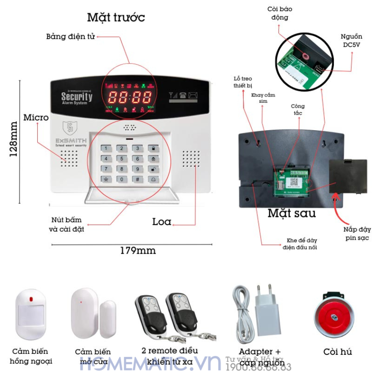 Thiết Bị Chống Trộm Báo Qua điện Thoại Exsmith Es1720 kèm thông số kĩ thuật chi tiết Thiết Bị Chống Trộm Báo Qua điện Thoại Exsmith Es1720 kèm thông số kĩ thuật chi tiết