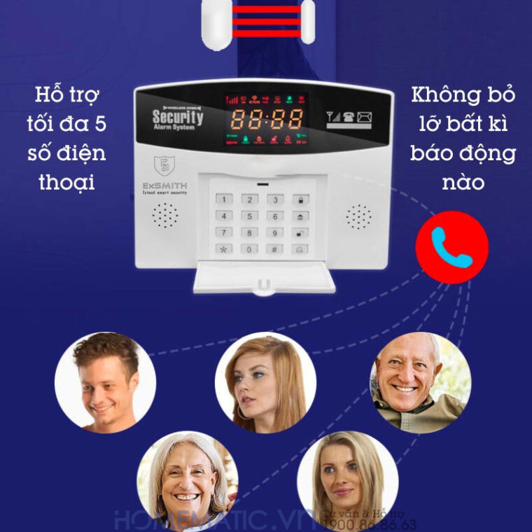 Thiết Bị Chống Trộm Báo Qua điện Thoại Exsmith Es1720 lưu trữ 5 số điện thoại khẩn cấp Thiết Bị Chống Trộm Báo Qua điện Thoại Exsmith Es1720 lưu trữ 5 số điện thoại khẩn cấp