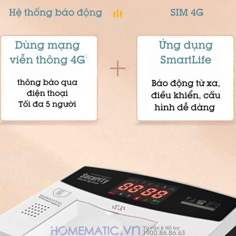 Thiết Bị Chống Trộm Báo Qua điện Thoại Exsmith Es1720 báo động từ xa và tại chỗ